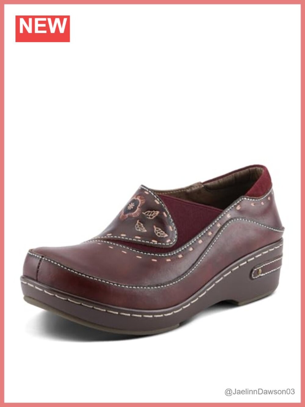 Hand-Painted Leather Clogs for Women - Slip-On Platform Shoes